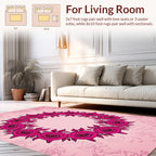 Bright Pink Rose Blossom Garland Rug