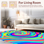 Vibrant Swirling Funky Stripes Rug