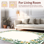 Whimsical Yellow Floral Vine Pattern Rug