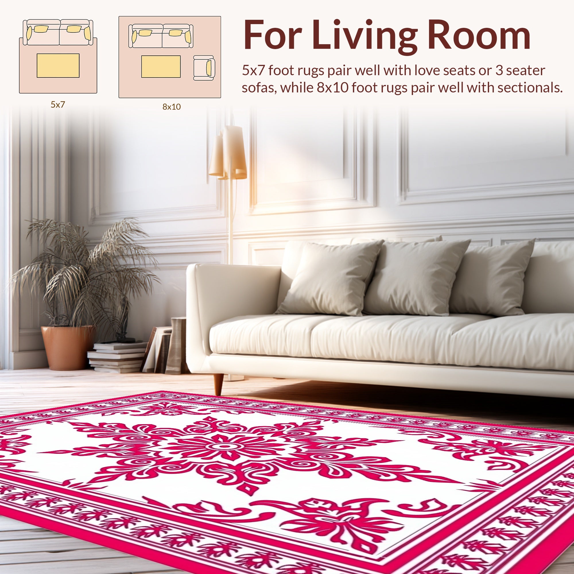 Classic Central Floral Mandala Design Rug