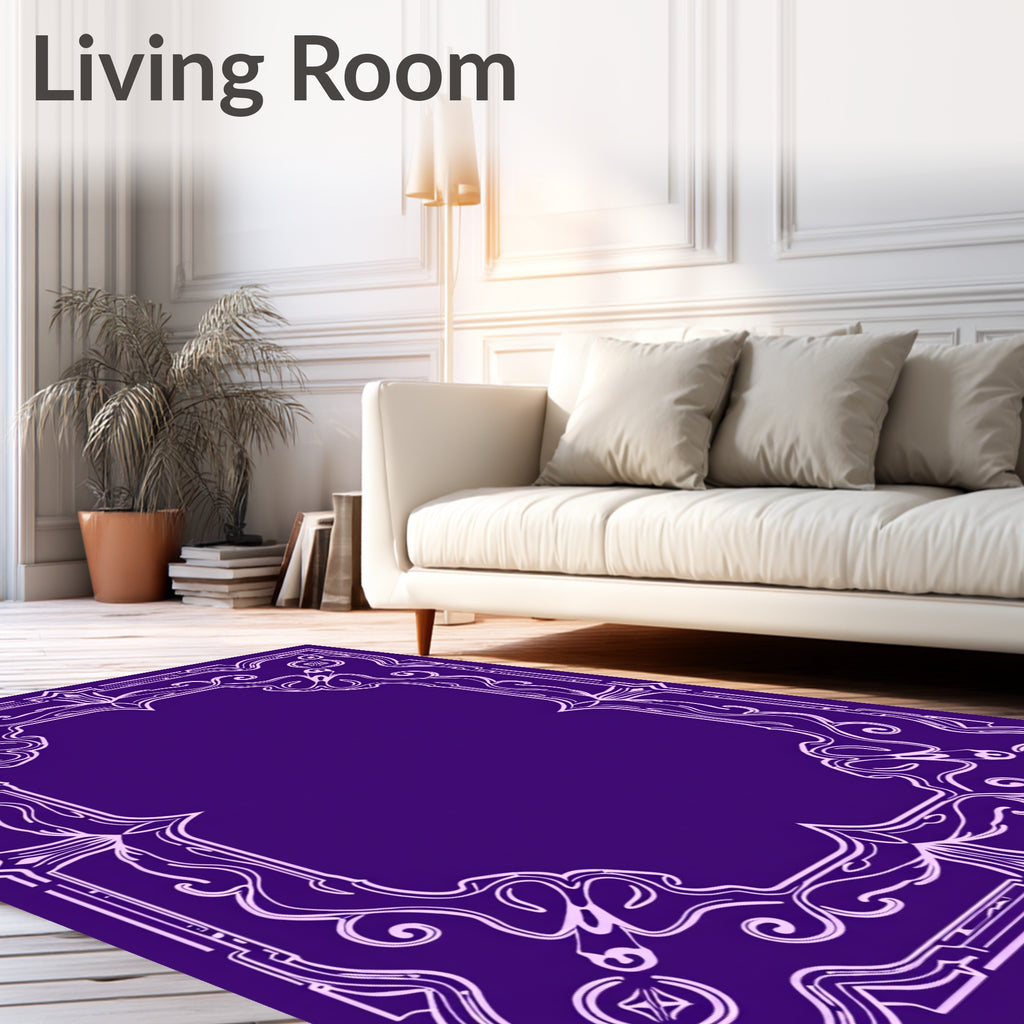 Ornate Floral Scrollwork Pattern Rug