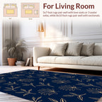 Tropical Leaf Line Art Pattern Rug