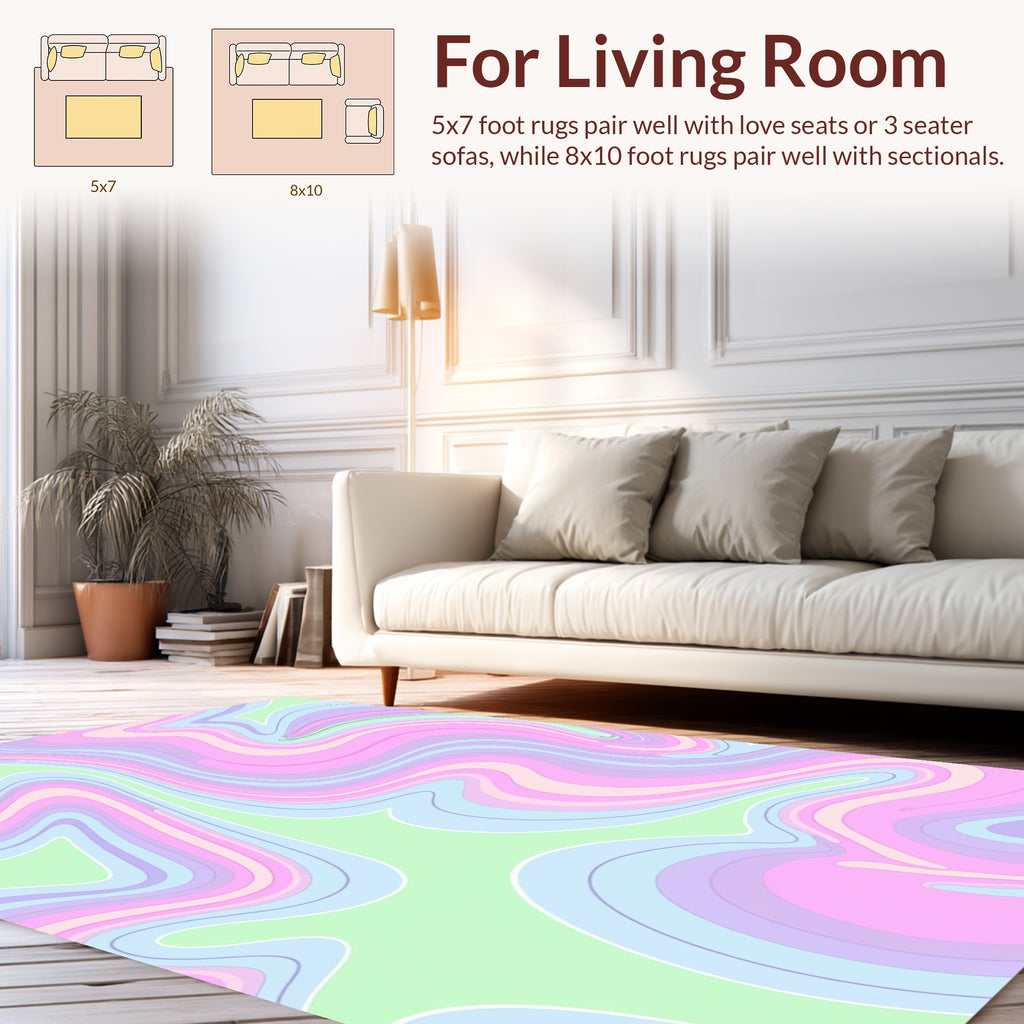 Pastel Swirl Pattern Rug