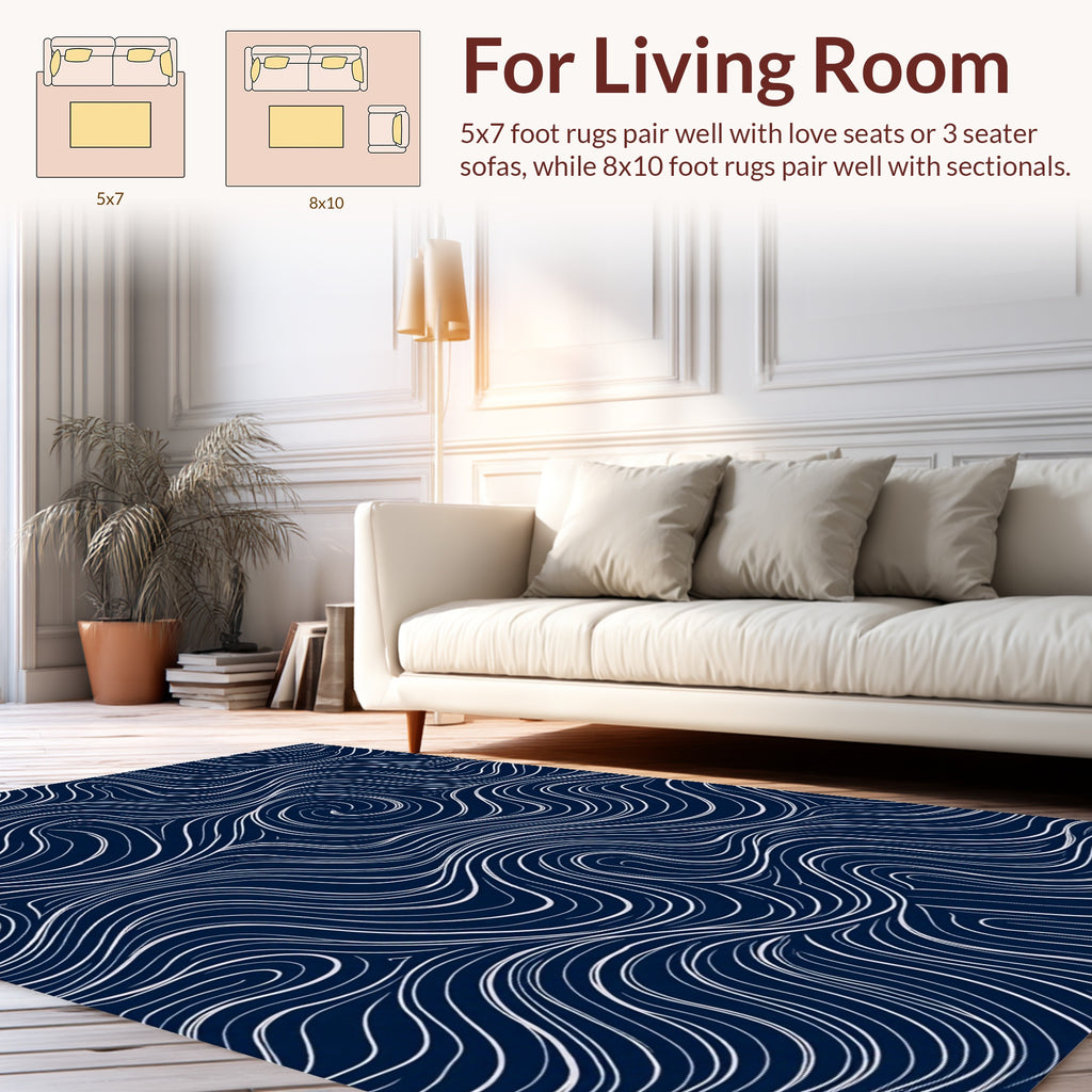 Abstract Swirls and Waves Rug