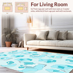 Abstract Blue Ice Form Pattern Rug