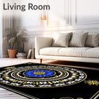 Royal Blue Gold Mandala Art Rug
