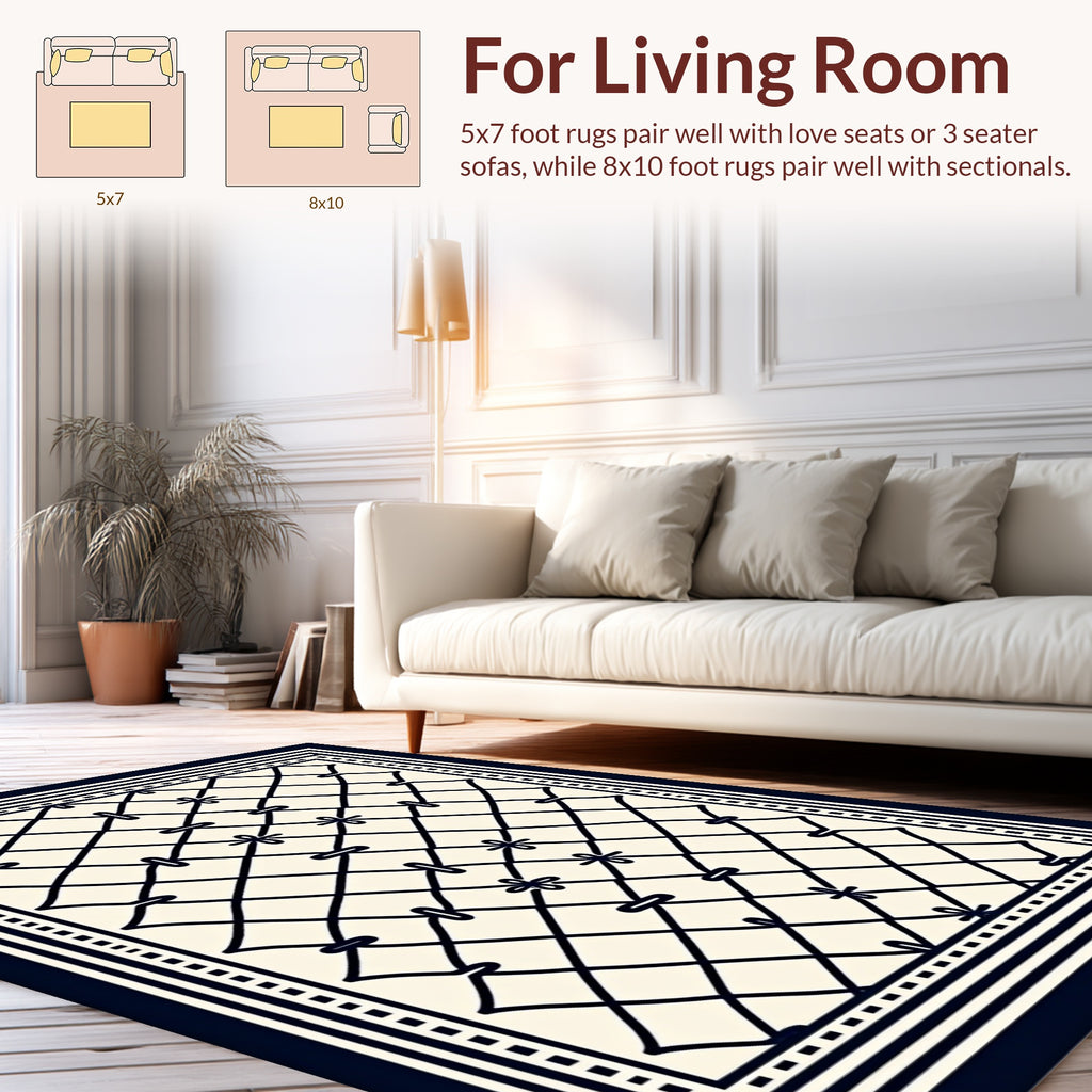 Classic Diamond Lattice Pattern Rug