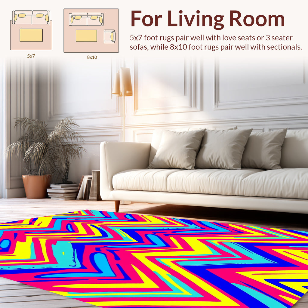 Vibrant Zigzag Abstract Pattern Rug