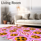 Candy Cookie Pink Sweet Stars Rug