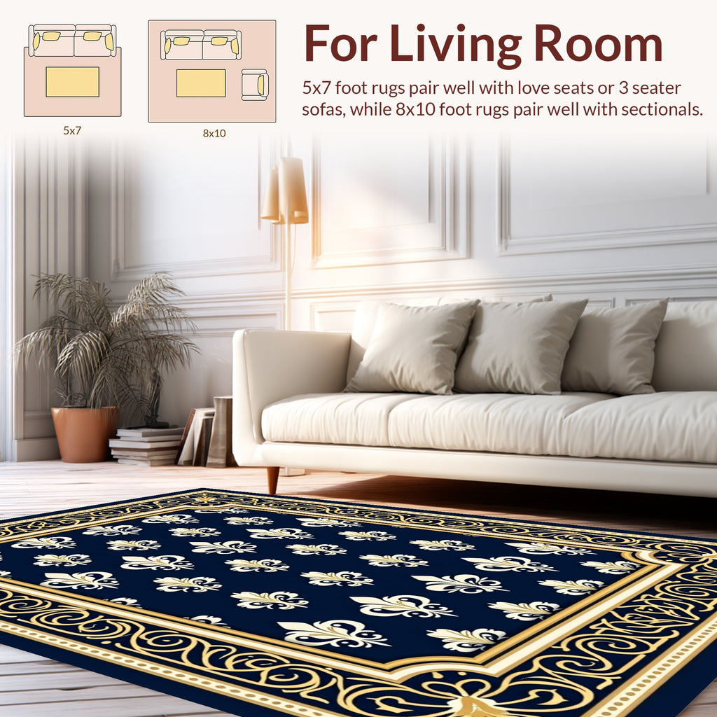 Regal Fleur De Lis Pattern Rug