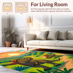 Cute Dinosaur Landscape Trail Design Rug