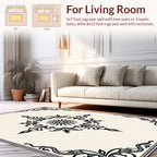 Ornate Sunburst Scrollwork Design Rug