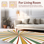 Radiating Stripes Geometric Pattern Rug