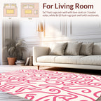 Abstract Pink Swirl Pattern Rug