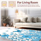 Blue Butterflies Floral Garden Design Rug