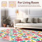 Mid Century Floral Pattern Rug