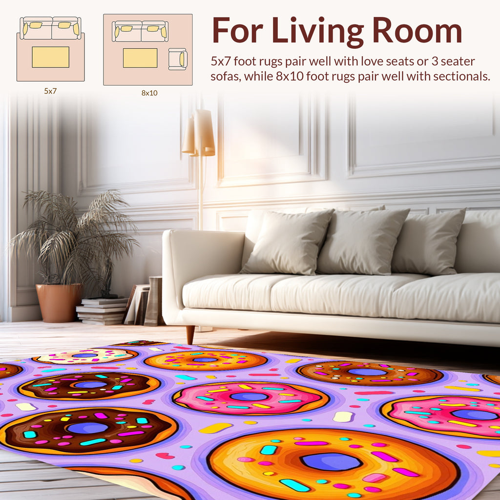 Sweet Donut Sprinkle Pattern Design Rug