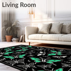 Emerald Wings Butterfly Scatter Rug
