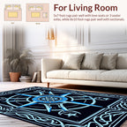 Nautical Compass Star Intertwined Frame Rug