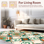Floral Medallion Scrollwork Pattern Rug