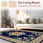 Navy Red Gold Medallion Classic Rug