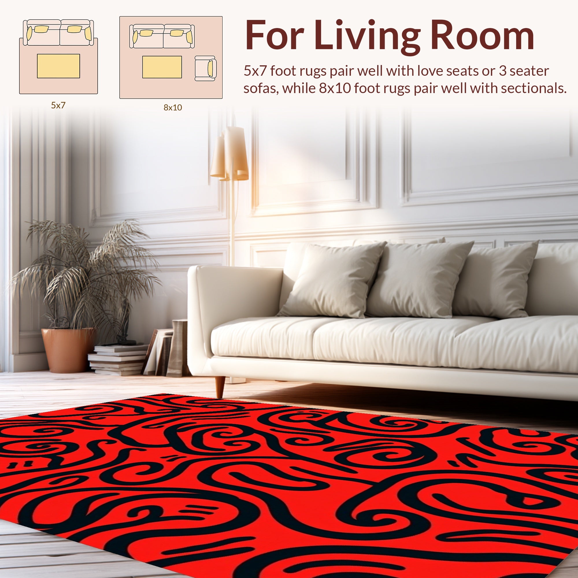 Bold Abstract Swirl Pattern Rug