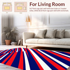 Red White Blue Stripe Pattern Rug