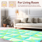 Cool Tone Geometric Prism Rug