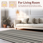 Minimalist Black White Stripe Pattern Rug