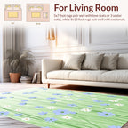 Light Blue White Floral Meadow Design Rug