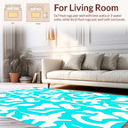 Organic Abstract White Shapes Rug