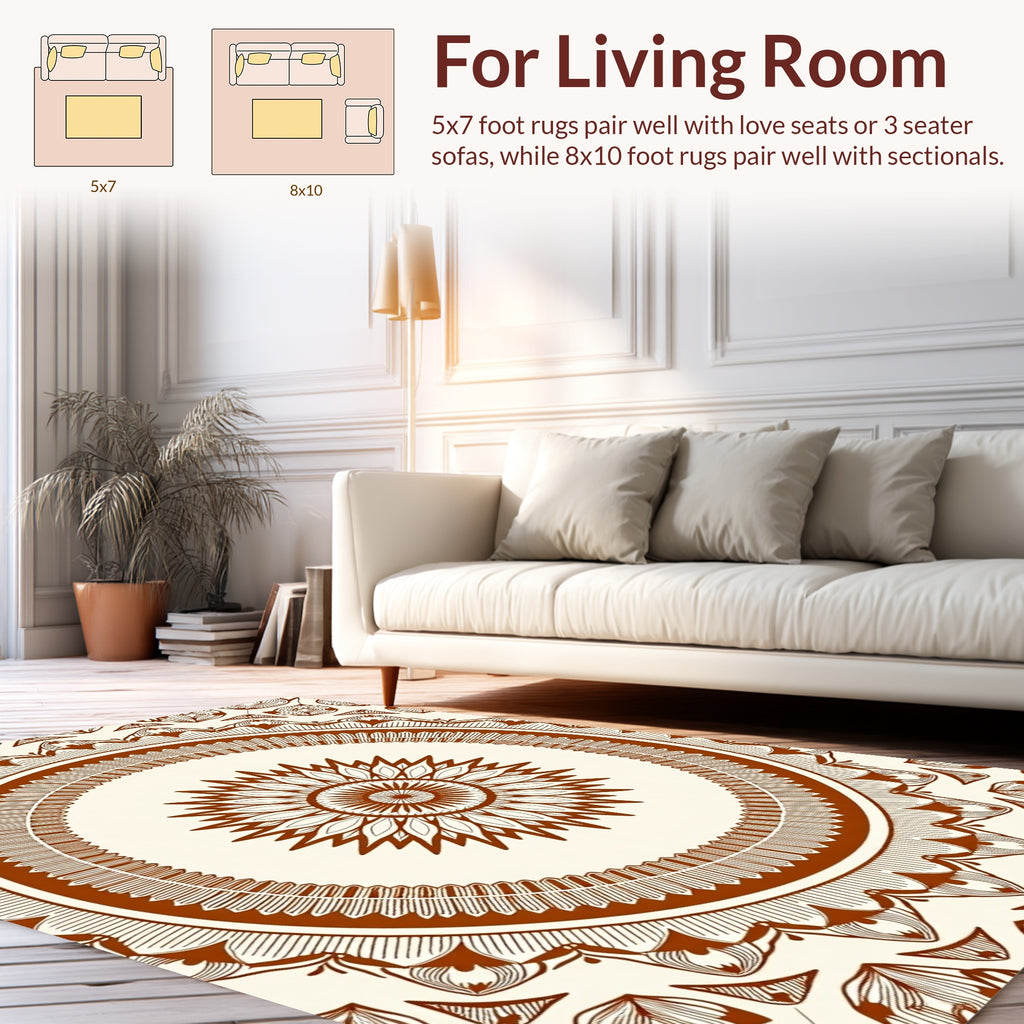 Intricate Marigold Mandala Pattern Rug