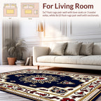 Rich Navy Red Gold Central Medallion Rug