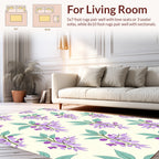 Purple Flower Vine Pattern Rug