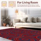 Abstract Swirls Red Pattern Design Rug