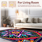Vibrant Starburst With Geometric Accents Rug
