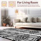 Black White Geometric Art Deco Rug