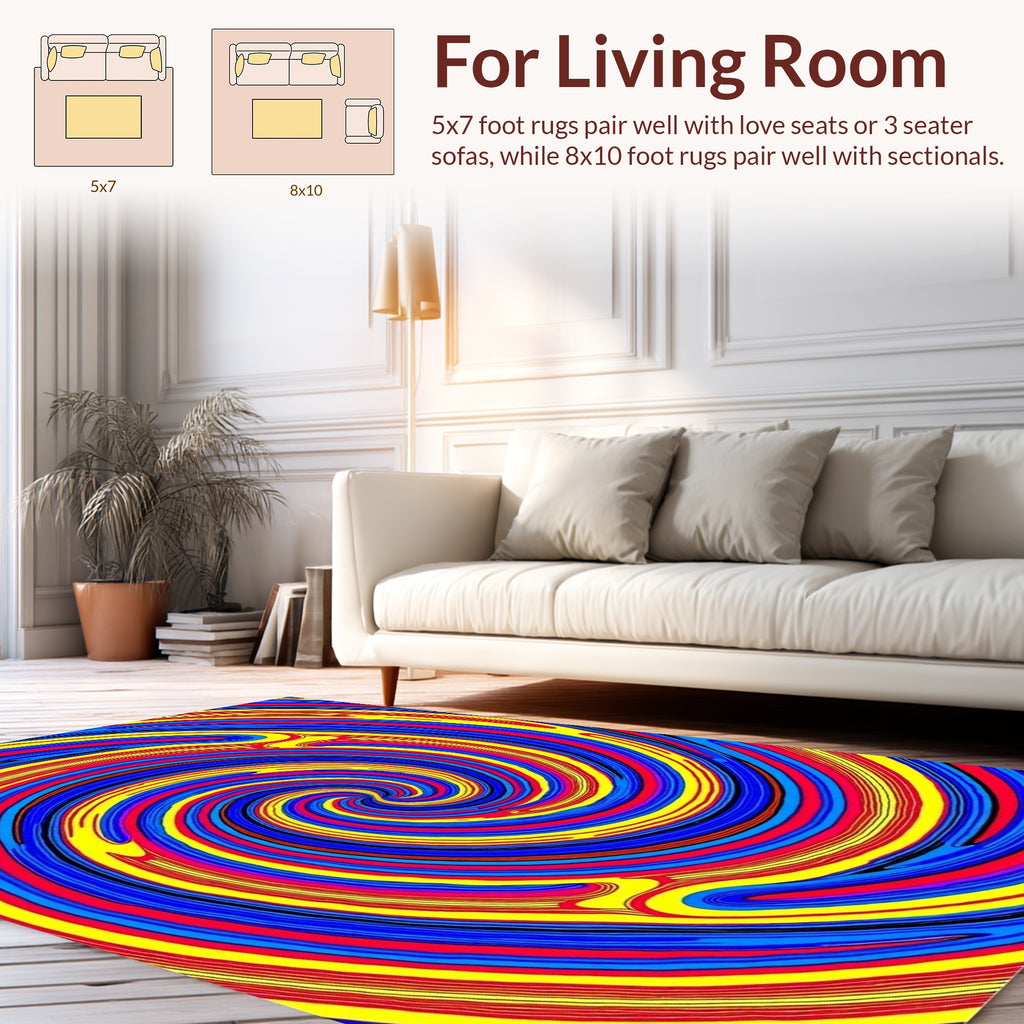 Vibrant Swirl Abstract Pattern Rug