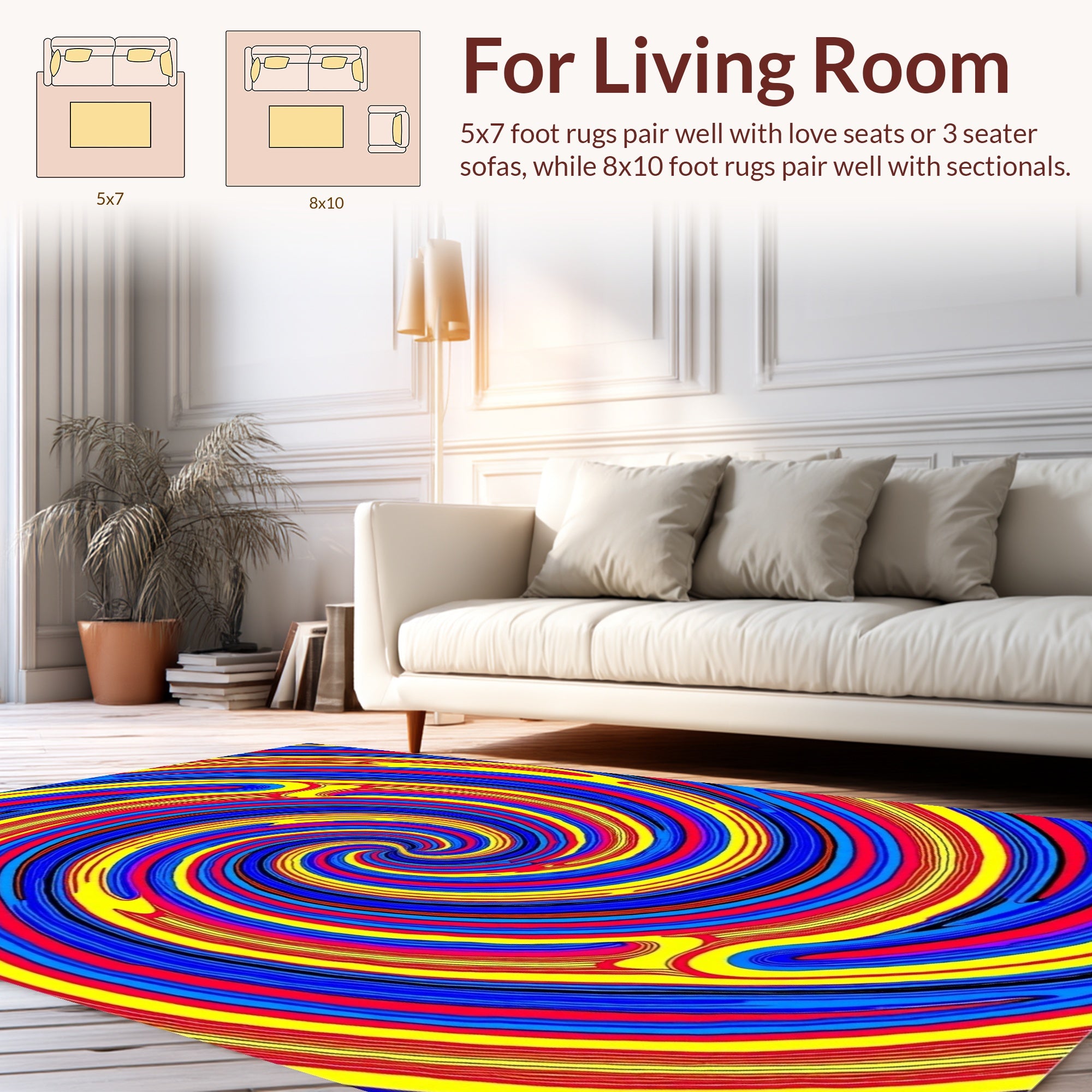 Vibrant Swirl Abstract Pattern Rug