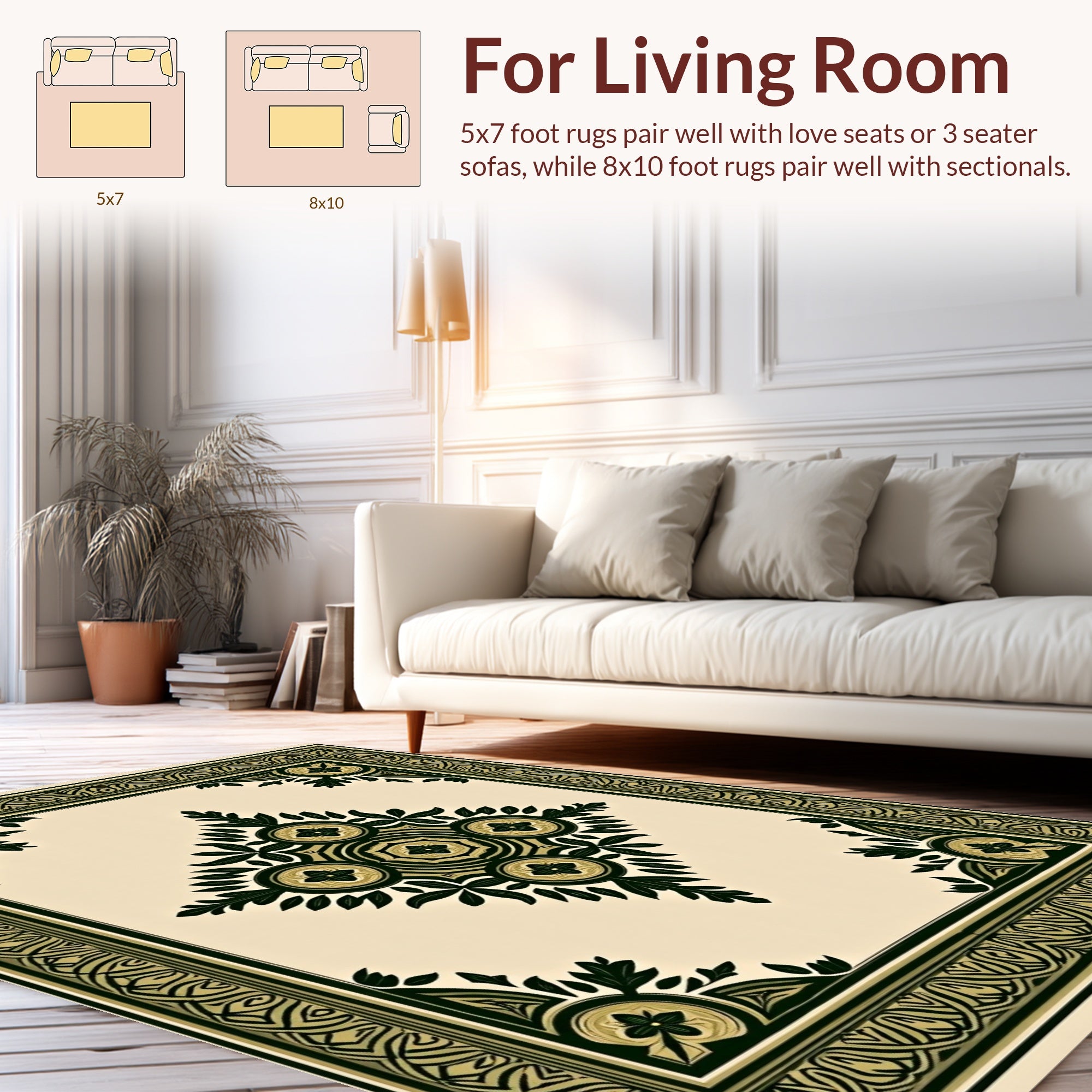 Intricate Floral Geometric Patterned Rug