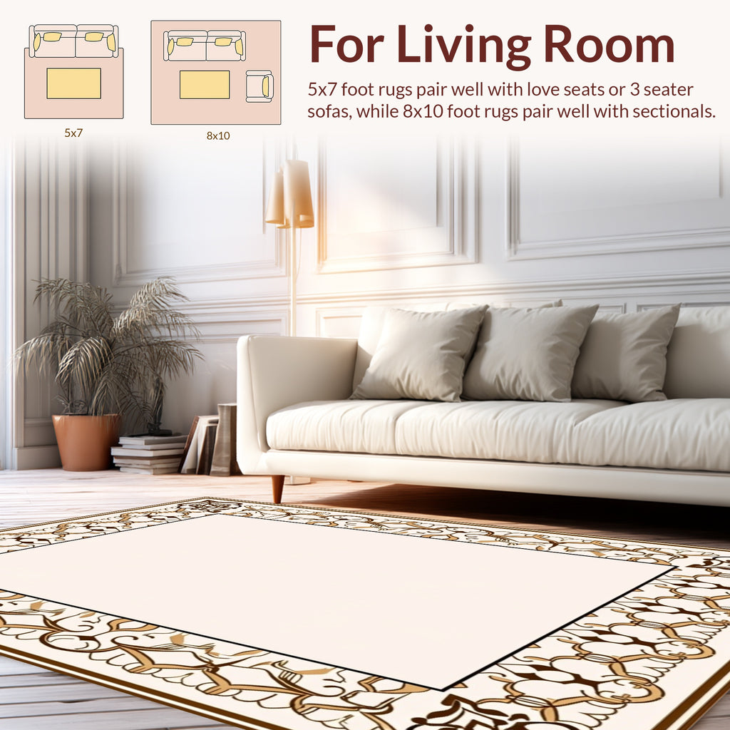 Ornate Floral Patterned Luxury Rug