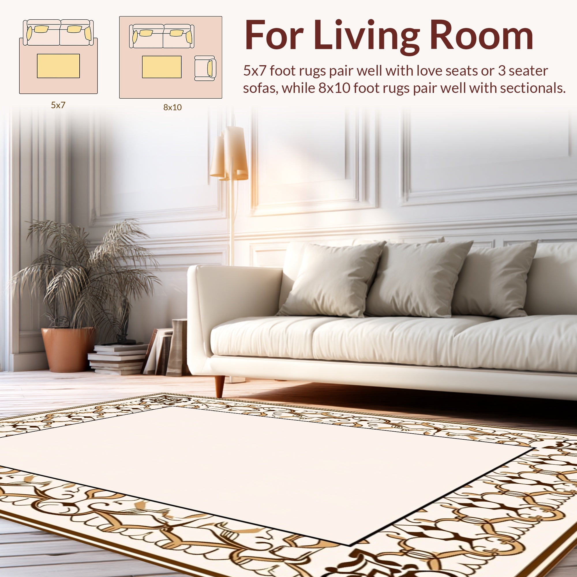 Ornate Floral Patterned Luxury Rug