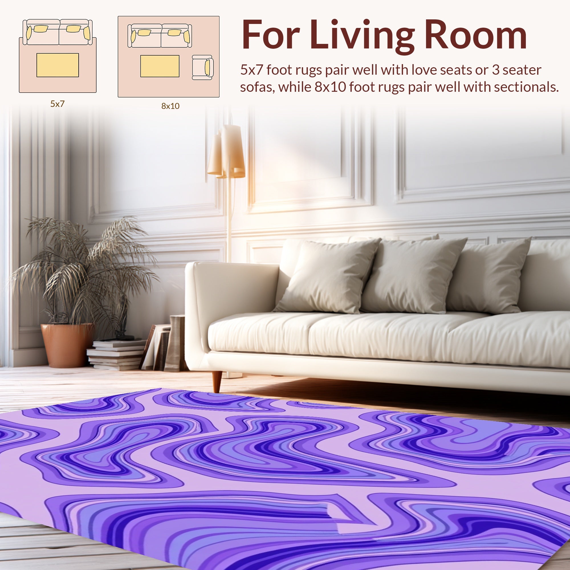Purple Agate Swirl Pattern Rug