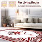 Crimson Floral Mandala Pattern Rug