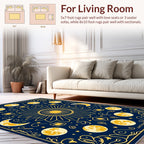 Celestial Moon Sun Motif Rug