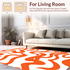 Dynamic Orange Swirl Pattern Rug