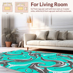 Turquoise Swirl Abstract Pattern Rug