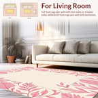 Lush Pink Leaf Pattern Design Rug
