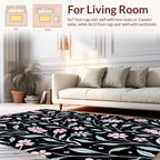 Pink Floral Vines Pattern Rug