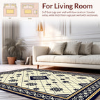Classic Navy Diamond Star Pattern Rug